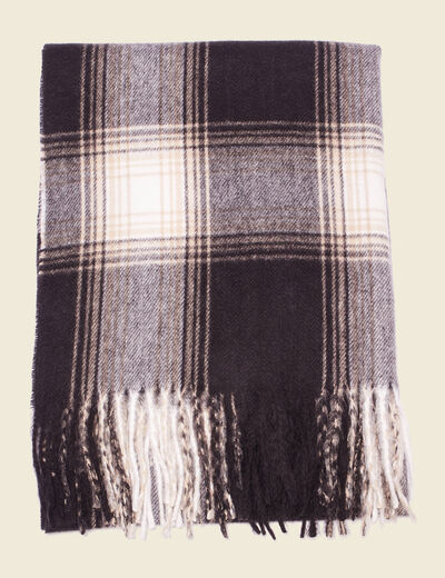 Écharpe à franges noir homme