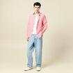 Chemise boyfriend en coton rouge corail homme