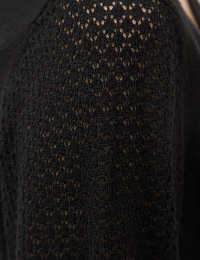 Pull manches longues noir femme