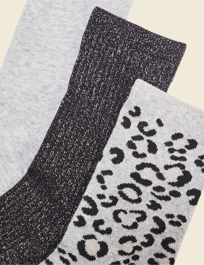 Lot 3 paires chaussettes gris femme