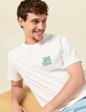 T-shirt en coton ecru homme