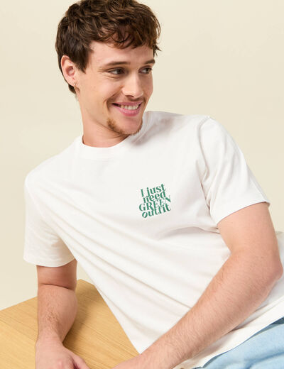 T-shirt en coton ecru homme