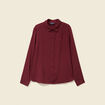 Chemise manches longues fluide bordeaux femme