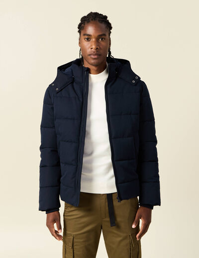 Doudoune capuche amovible bleu marine homme