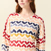Pull col rond manches longues ecru femme