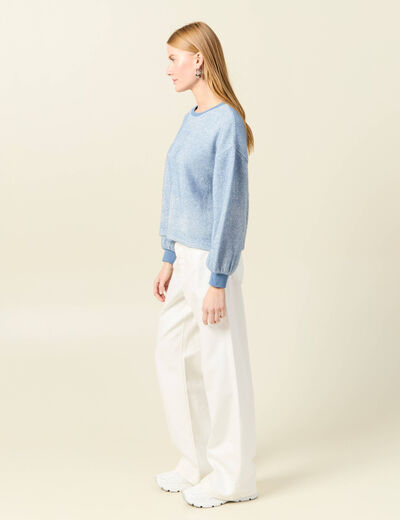Sweat manches longues bleu clair femme