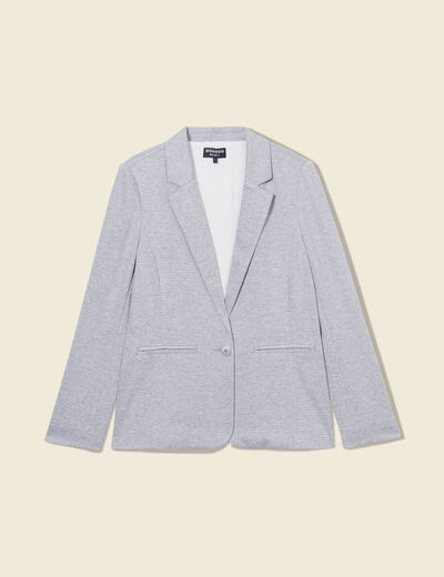 Veste blazer droite gris clair femme