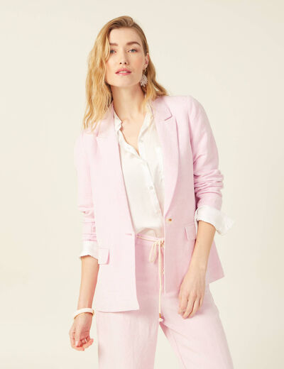 Veste blazer éco-responsable rose poudrée femme