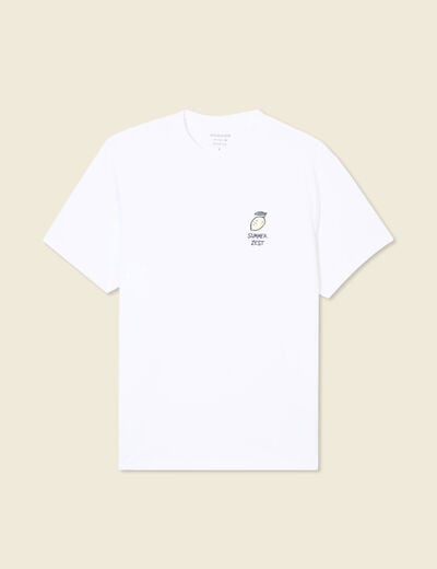 T-shirt manches courtes blanc homme