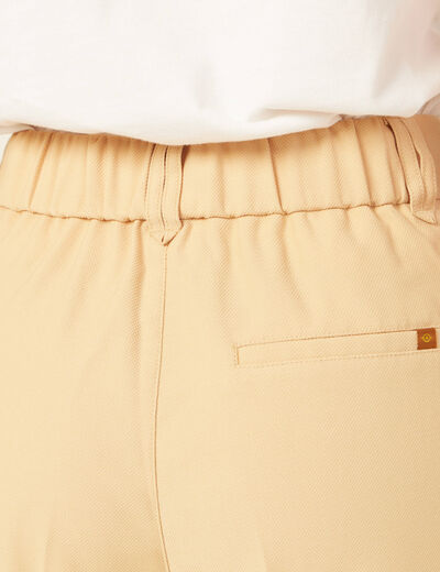 Pantalon city large à pinces beige femme