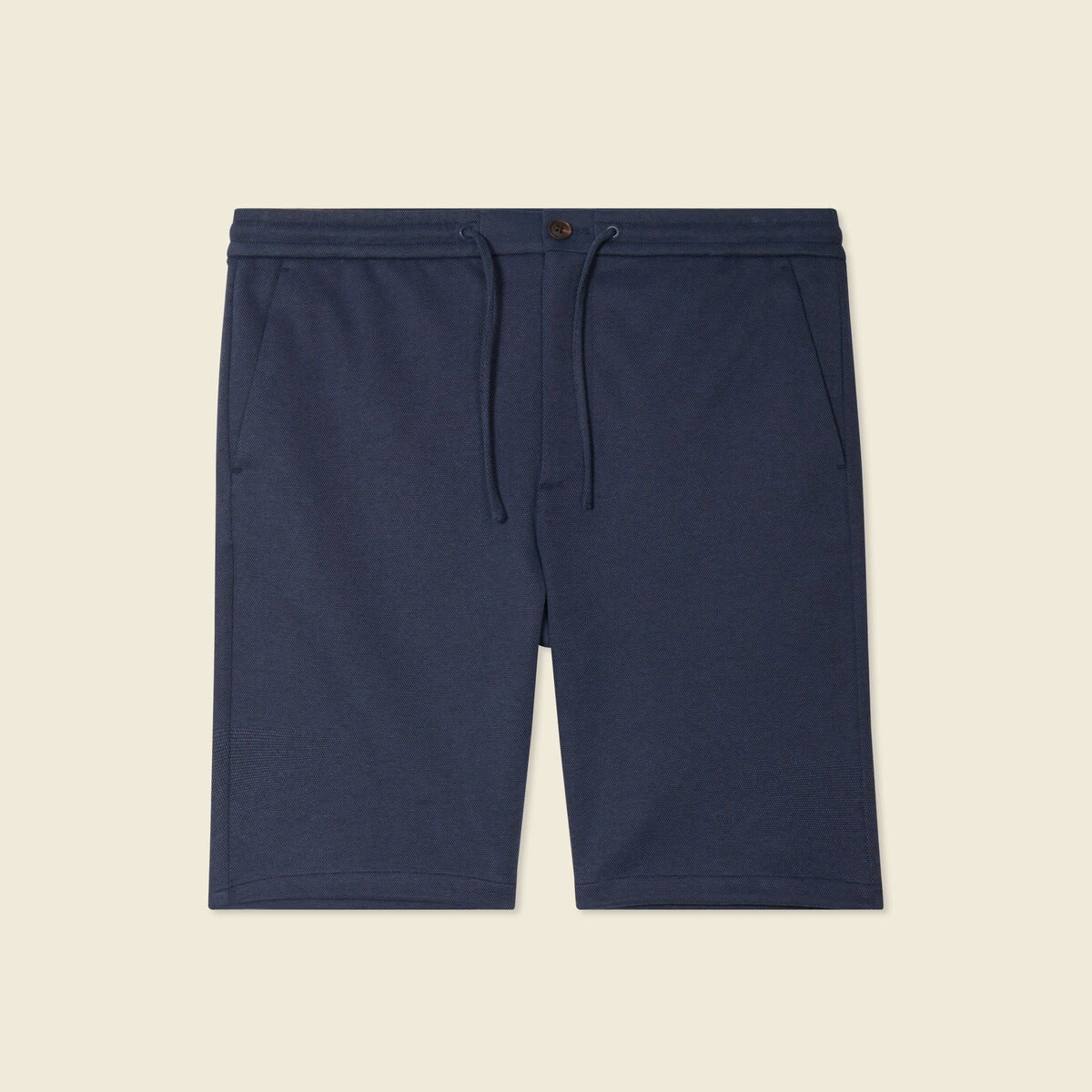 Bermuda droit élastiqué bleu foncé homme
