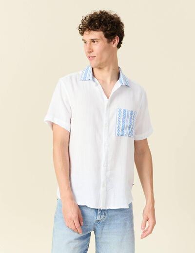 Chemise manches courtes blanc homme
