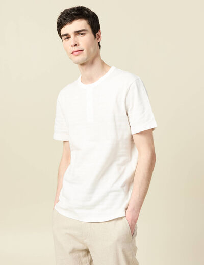 T-shirt en coton ecru homme