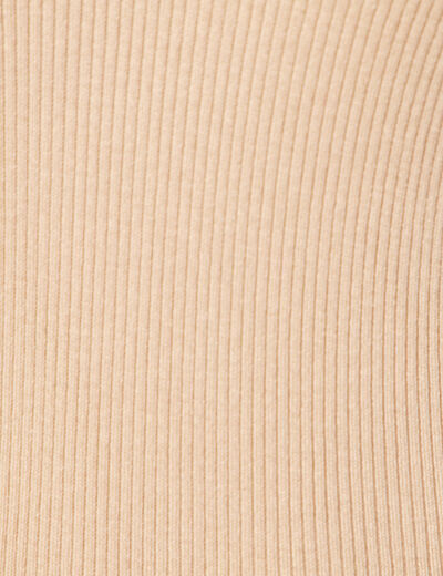 Robe pull longue moulante beige femme