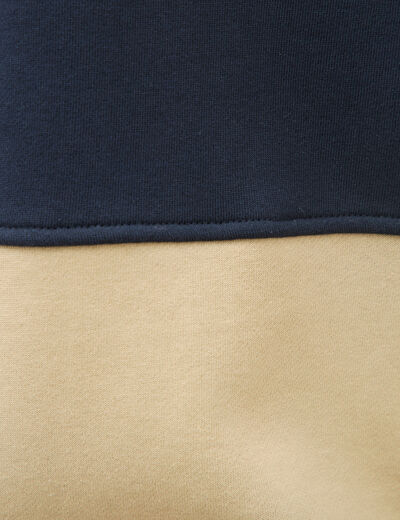 Sweat droit sherpa &agrave; capuche bleu marine homme