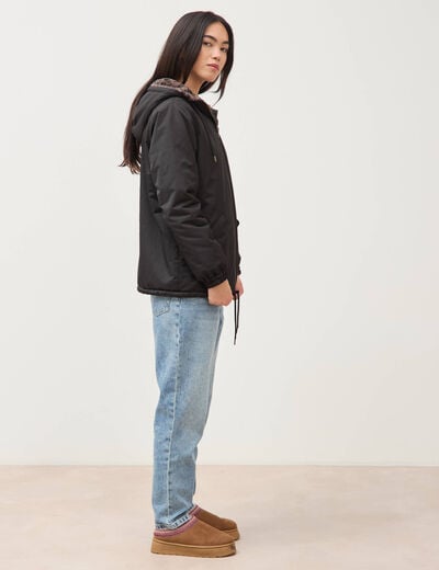Parka r&eacute;versible noir femme