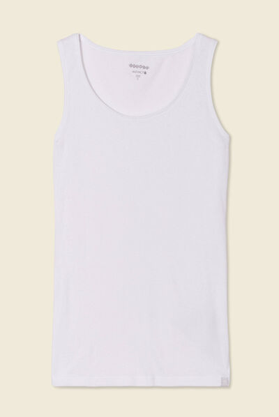 Débardeur femme uni col arrondi Instinct blanc femme