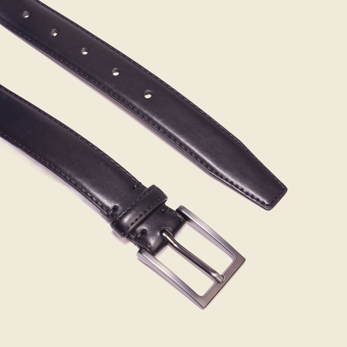 Ceinture fine noir homme