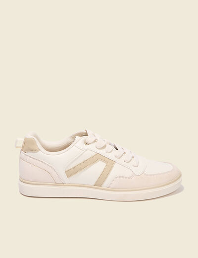 Baskets basses plates ecru homme