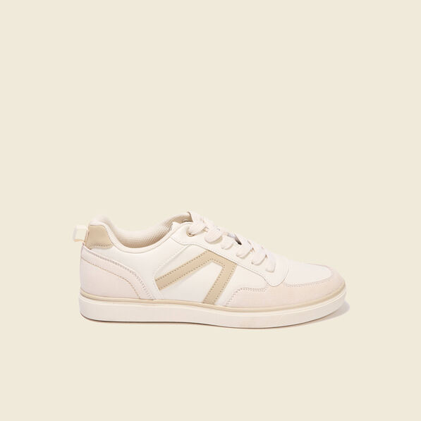 Baskets basses plates ecru homme