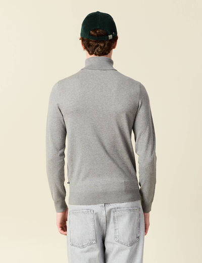 Pull droit court manches longues gris homme