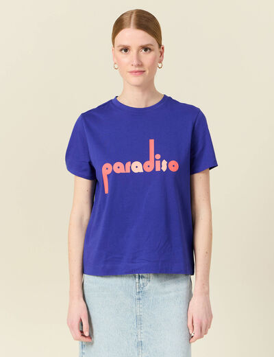 T-shirt éco-responsable bleu violet femme