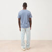 T-shirt en coton manches courtes bleu gris homme