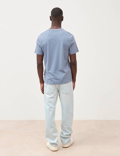 T-shirt en coton manches courtes bleu gris homme
