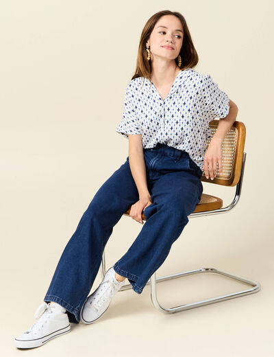 Chemise éco-responsable bleu femme