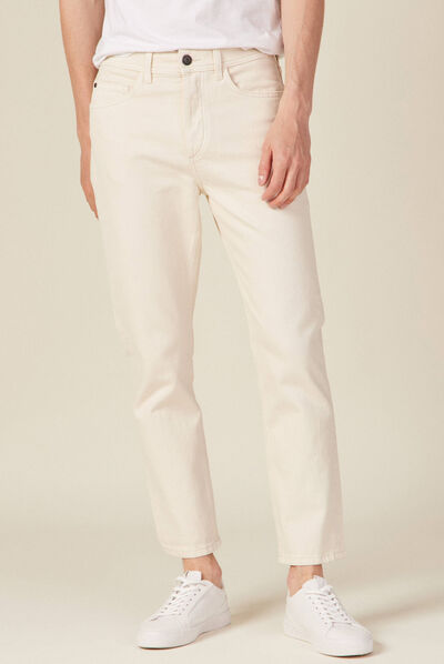 Jeans slim 5 poches denim blanc homme