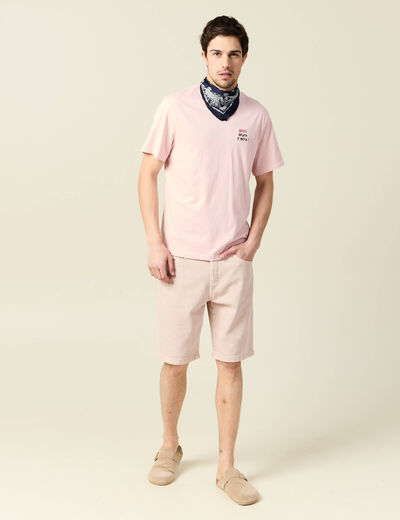 T-shirt manches courtes rose clair homme