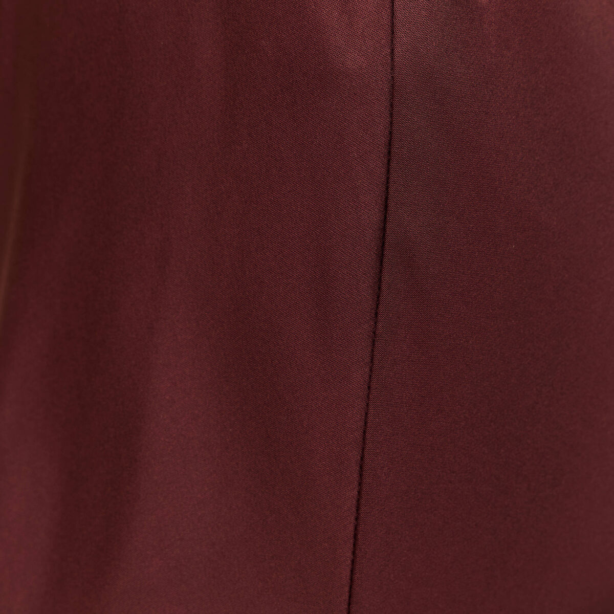Jupe longue droite satin bordeaux femme