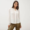 Chemise droite manches longues ecru femme