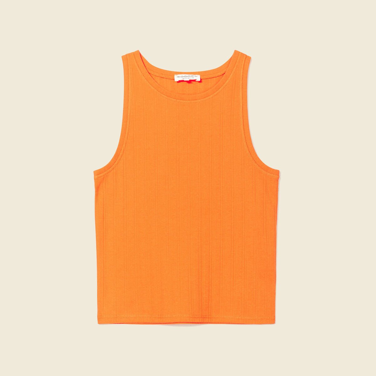 Débardeur bretelles larges orange femme