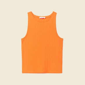 Débardeur bretelles larges orange femme