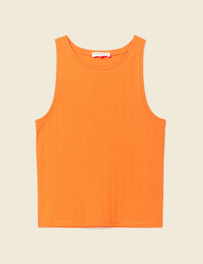 Débardeur bretelles larges orange femme
