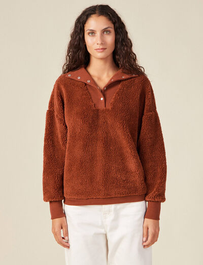 Sweat éco-responsable rouge foncé femme