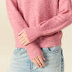 Pull col rond manches longues mauve femme
