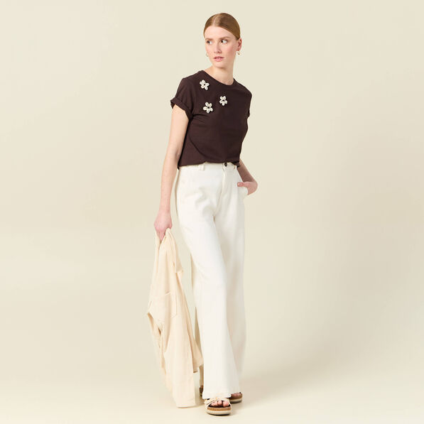 T-shirt éco-responsable marron femme
