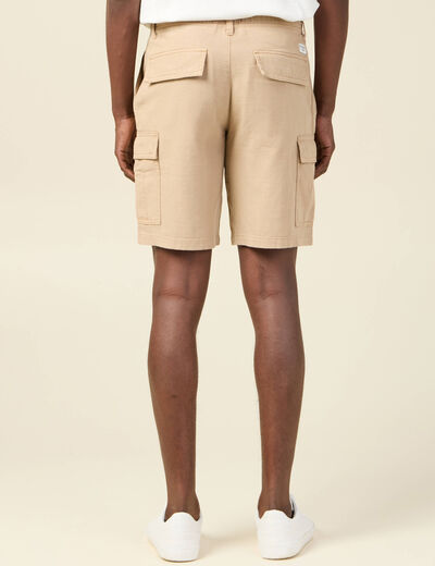 Bermuda cargo à coulisse beige homme