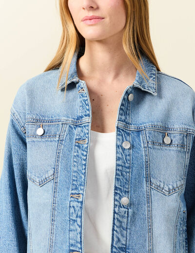 Veste oversize en jean denim used femme