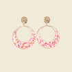 Boucles d'oreilles pendantes rose femme
