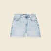 Short mom éco-responsable denim snow bleu femme