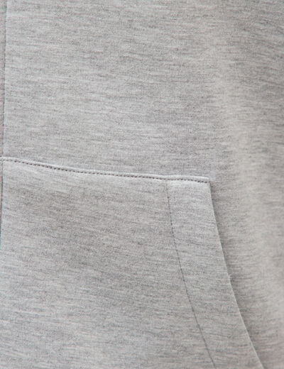 Sweat ample &agrave; capuche manches longues gris clair homme