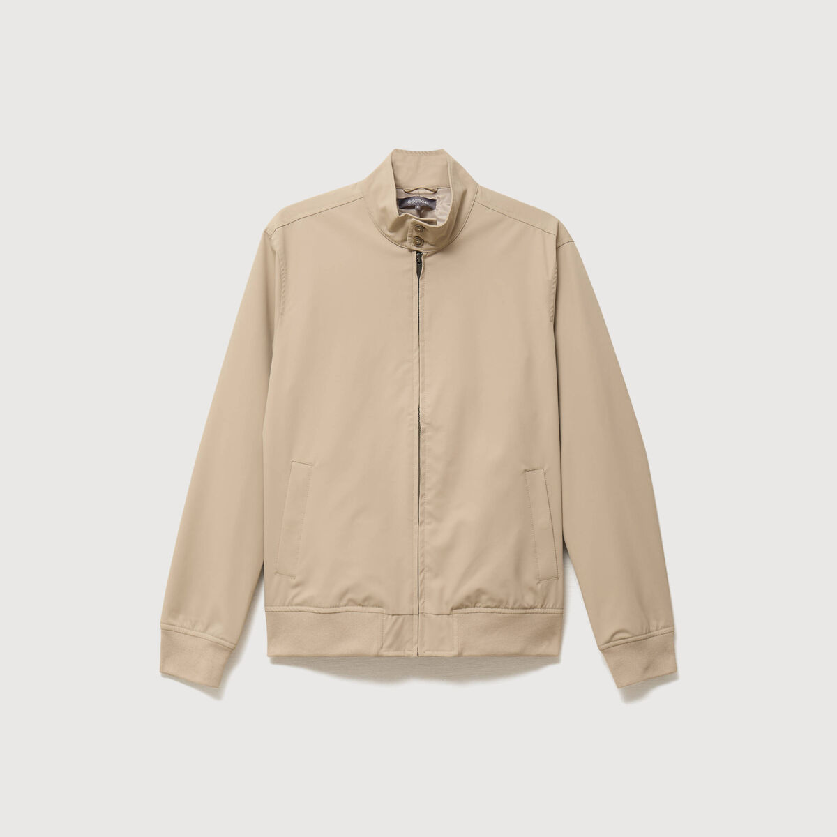 Blouson col camionneur manches longues beige homme