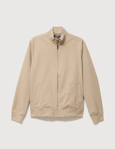 Blouson col camionneur manches longues beige homme