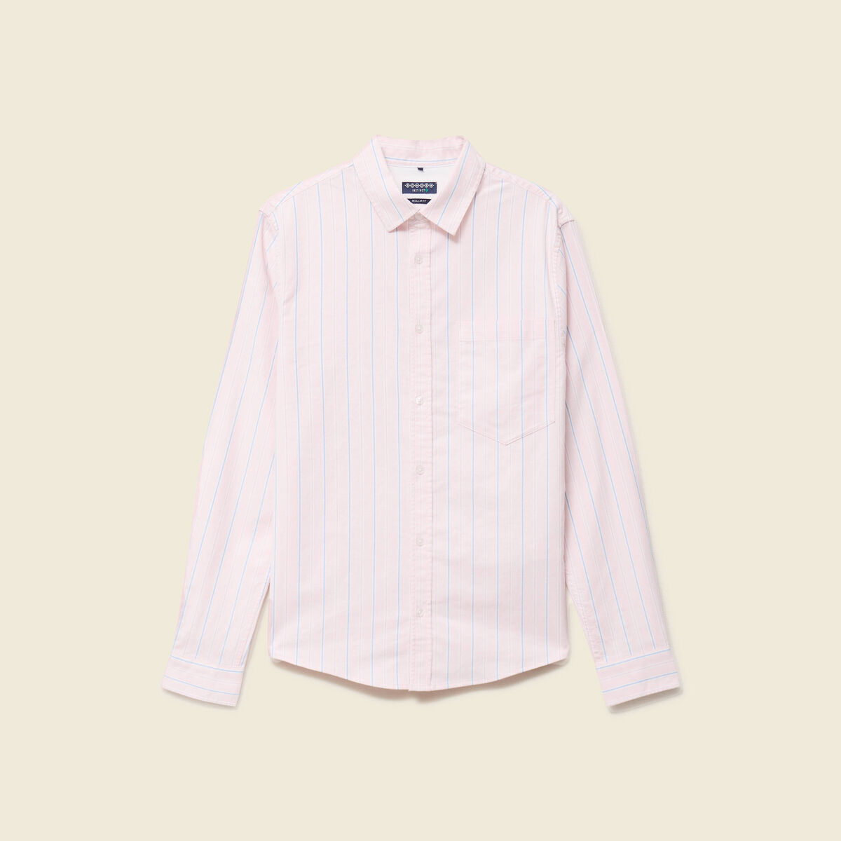 Chemise manches longues rose poudr&eacute;e homme
