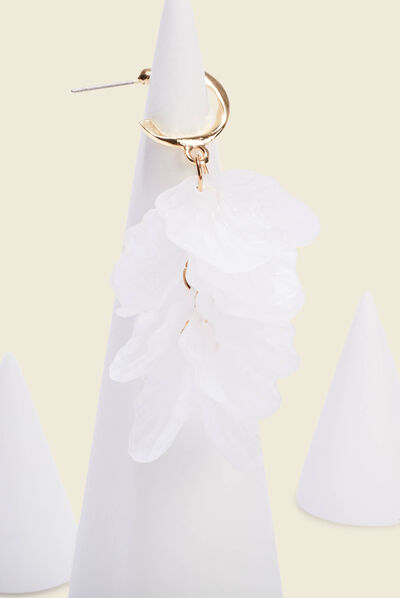 Boucles d'oreilles pendantes blanc femme