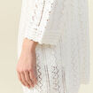 Gilet long ajouré ecru femme
