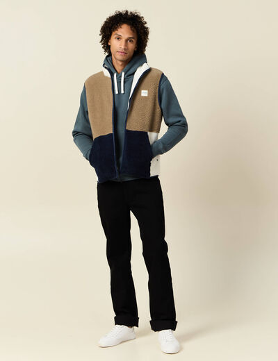 Gilet sans manches zippé marron homme